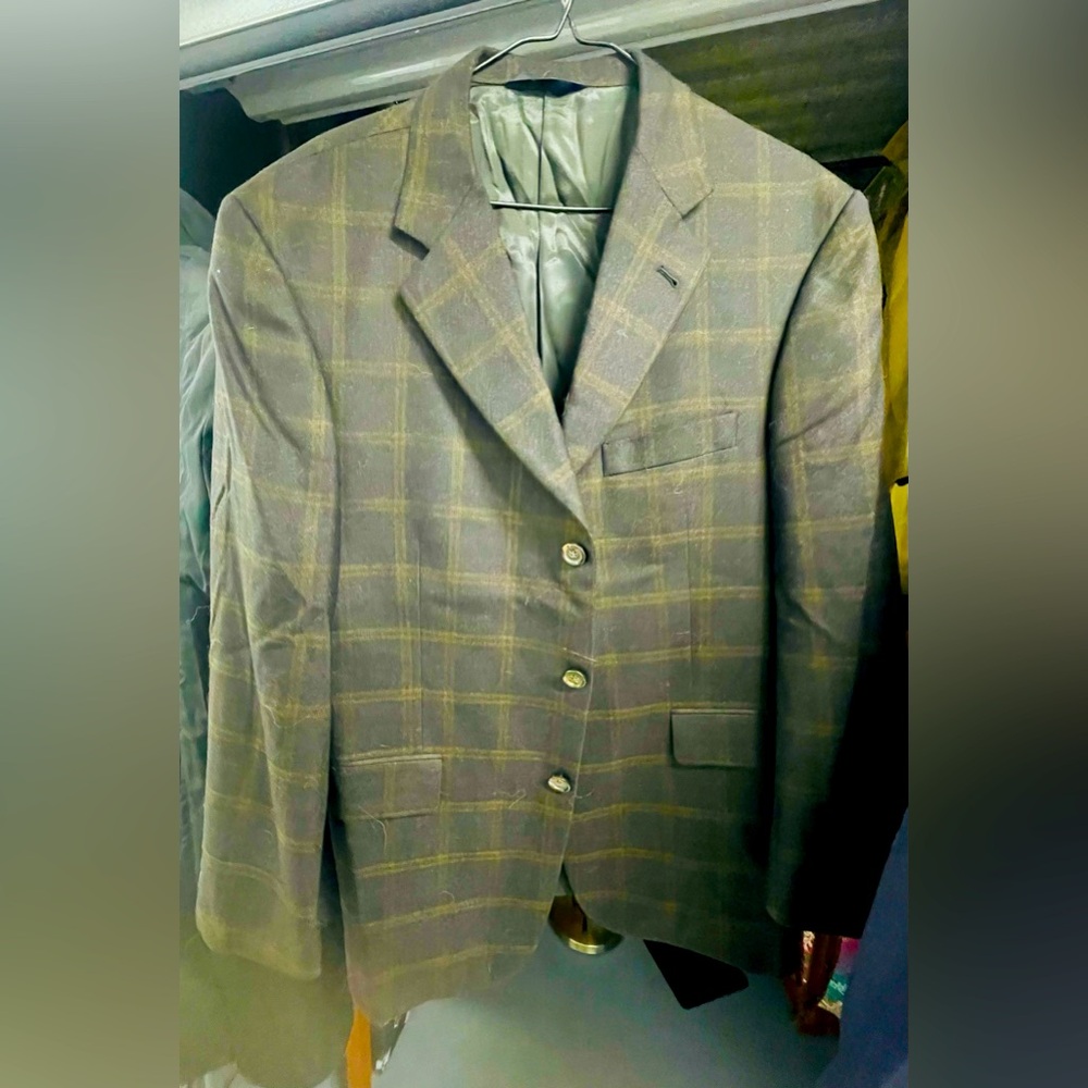 Burberry Men’s Plaid Designer Classic Wool & Cashmere Blazer